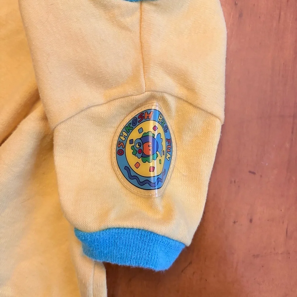 Vintage Kids Osh Kosh B’Gosh Fish Yellow and Blue Puff Sleeve Shirt Size 18M